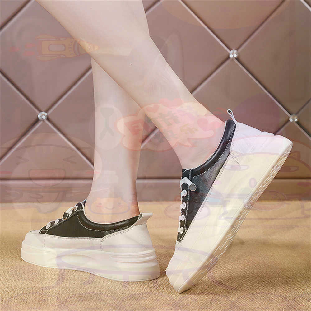 Streetwear Brand Kit - LACE-up Chunky Loafers ผู้หญิงสเก็ตบอร์ดกีฬารองเท้าตะกร้ารองเท้าผ้าใบจริงแบบพกพาข่าวตะกร้า Teni ที่มีคุณภาพสูง