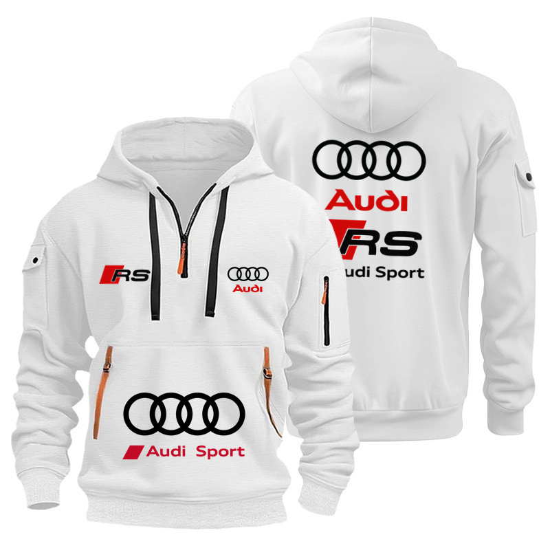 Streetwear Brand Hoodies - เสื้อฮู้ดมีฮู้ดสำหรับขี่มอเตอร์ไซค์ยี่ห้อออดี้ สำหรับทุกเพศ กันลม อุ่นสบาย แฟชั่นลำลอง สตรีทแวร์