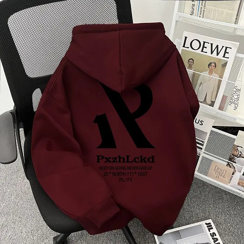 Streetwear Brand Hoodies - เสื้อฮู้ดผู้ชายสไตล์อเมริกัน พิมพ์ลายตัวอักษร แฟชั่นแบรนด์ดัง แนวสตรีทแวร์ แขนยาว ใส่สบาย