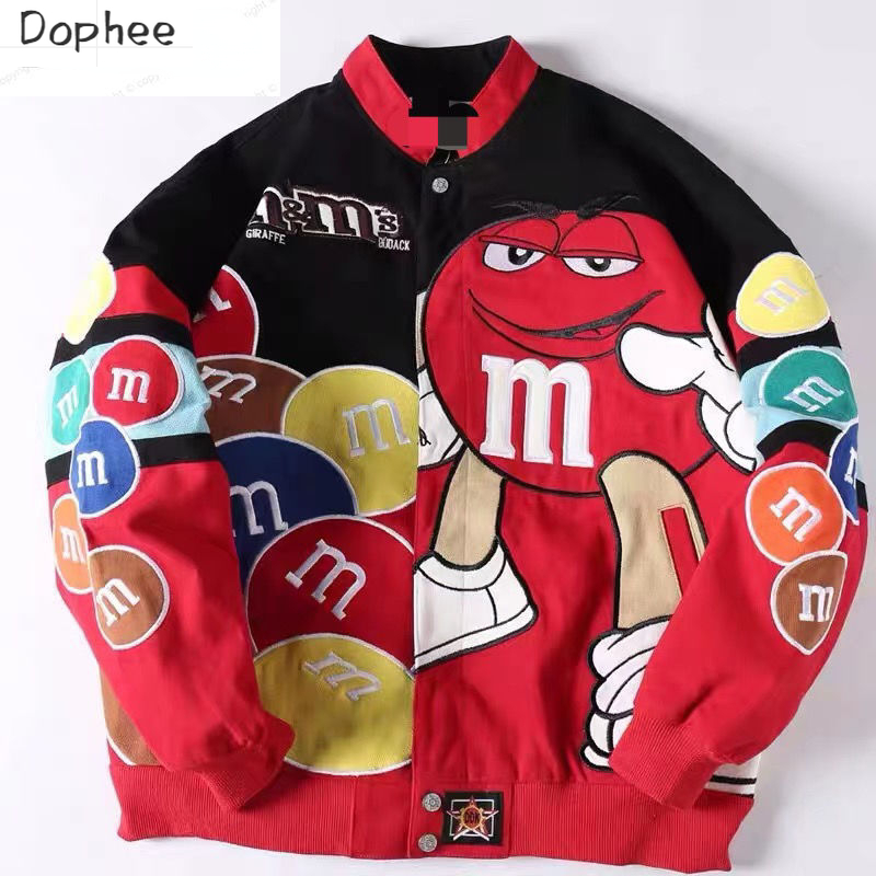 Brand Of Streetwear - 2025 สไตล์อเมริกันอินเทรนด์แบรนด์คู่เสื้อผ้า Hip Hop เย็บปักถักร้อยแจ็คเก็ตหลวมคอชุดเบสบอล Streetwear