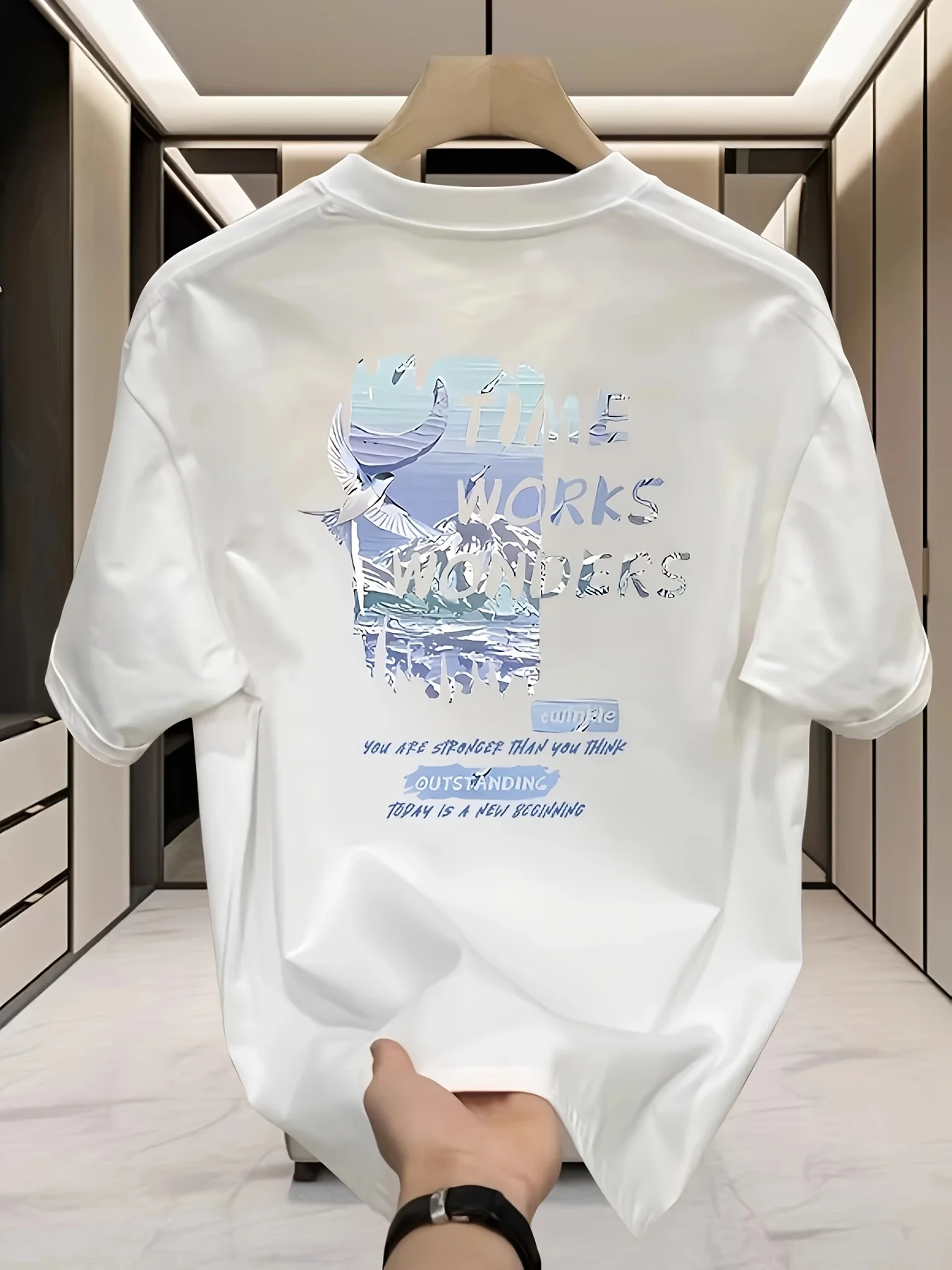Streetwear Brand Aesthetic - เสื้อยืดโอเวอร์ไซส์ผ้าฝ้ายยูนิเซ็กส์แบรนด์มินิมอลลำลอง พิมพ์ลายตัวอักษรนกนางนวล เนื้อผ้านุ่ม ใส่สบาย เหมาะสำหรับแฟชั่นสุดฮิต สไตล์วินเทจ