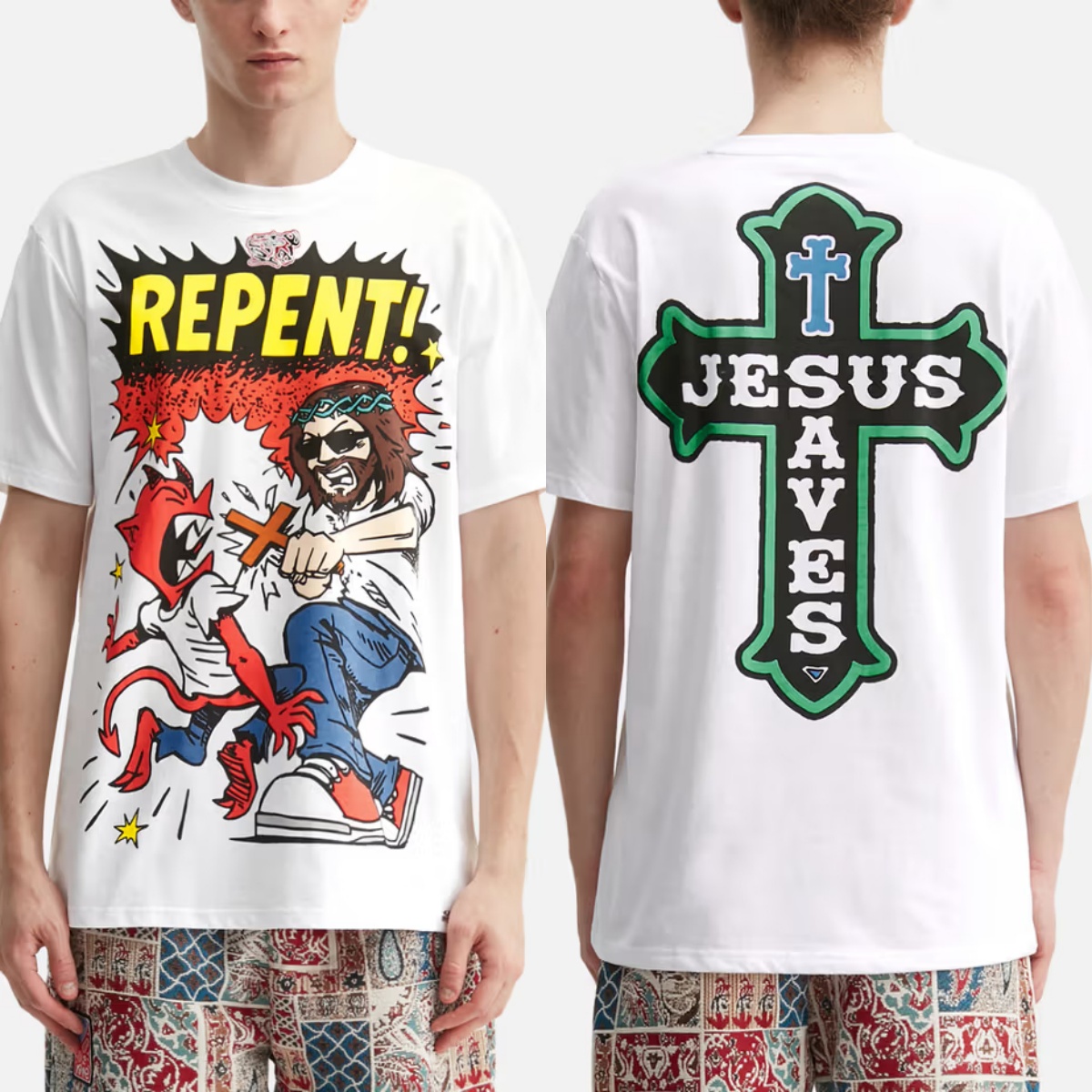 Streetwear Brand In Paris - เสื้อยืดแบรนด์แฟชั่น Jesus Repent Paris High Street