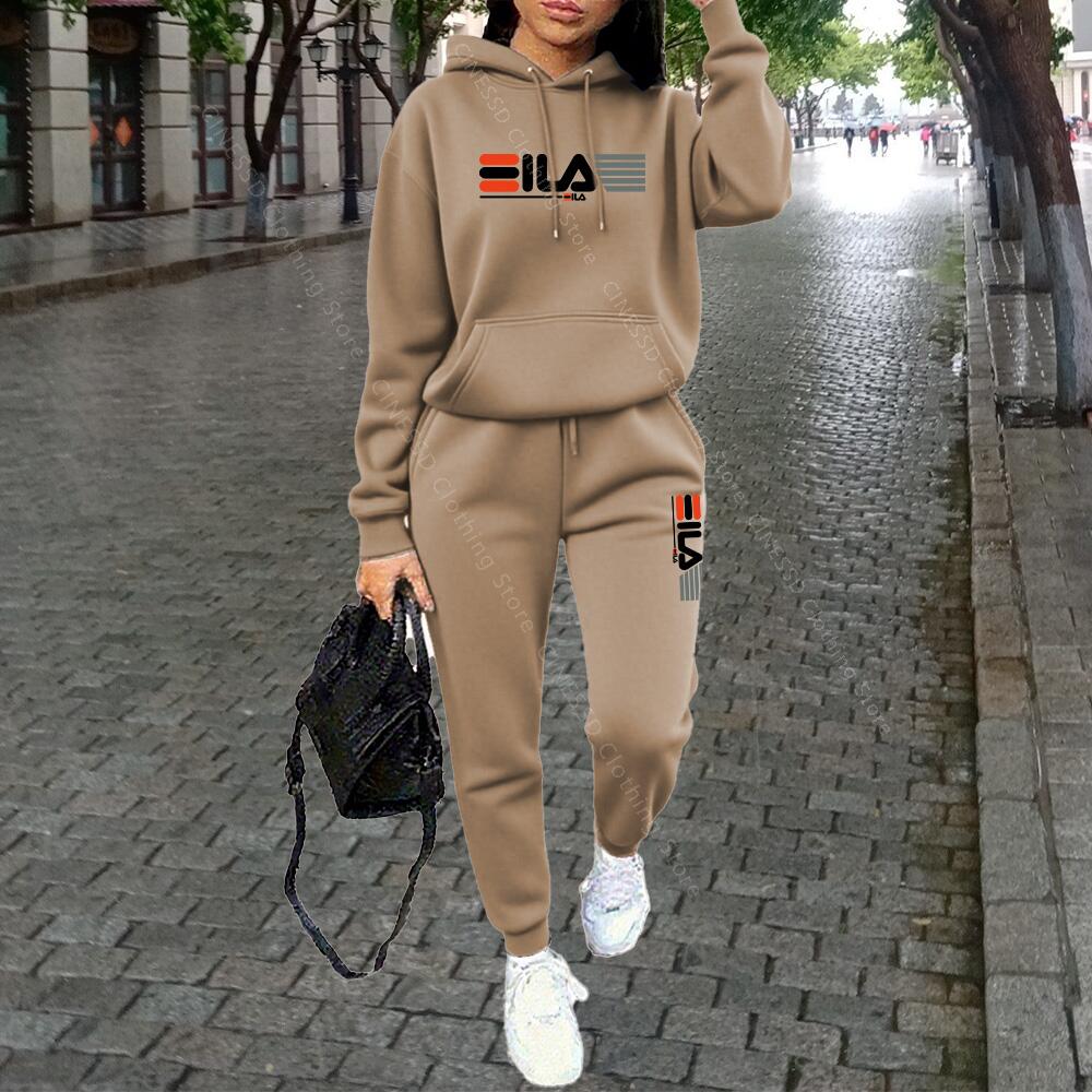 Streetwear Brand Aesthetic - ชุดเสื้อผ้าผู้หญิง ฤดูใบไม้ร่วง ฤดูหนาว เสื้อฮู้ด กางเกง แฟชั่น