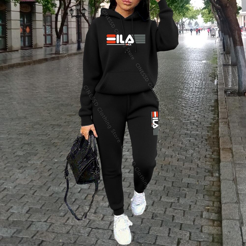 Streetwear Brand Aesthetic - เสื้อผ้าผู้หญิง ชุดเซ็ตฤดูใบไม้ร่วง ฤดูหนาว เสื้อฮู้ด กางเกง แฟชั่นคุณภาพสูง