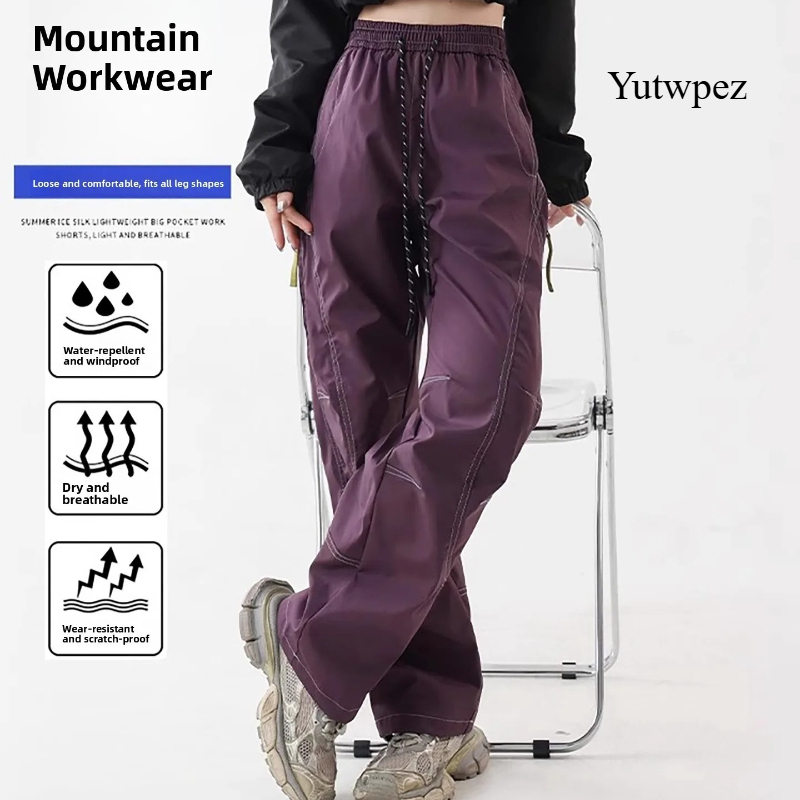 Streetwear Brand Joggers - เสื้อแจ็คเก็ตกันลมแบบยูนิเซ็กส์สำหรับคู่รัก กางเกงคาร์โก้ผู้ชายสไตล์ทหาร แบรนด์สตรีทแวร์ กางเกงจ็อกเกอร์ลำลองทรงหลวม กางเกงขายาวทรงตรงสำหรับผู้ชาย
