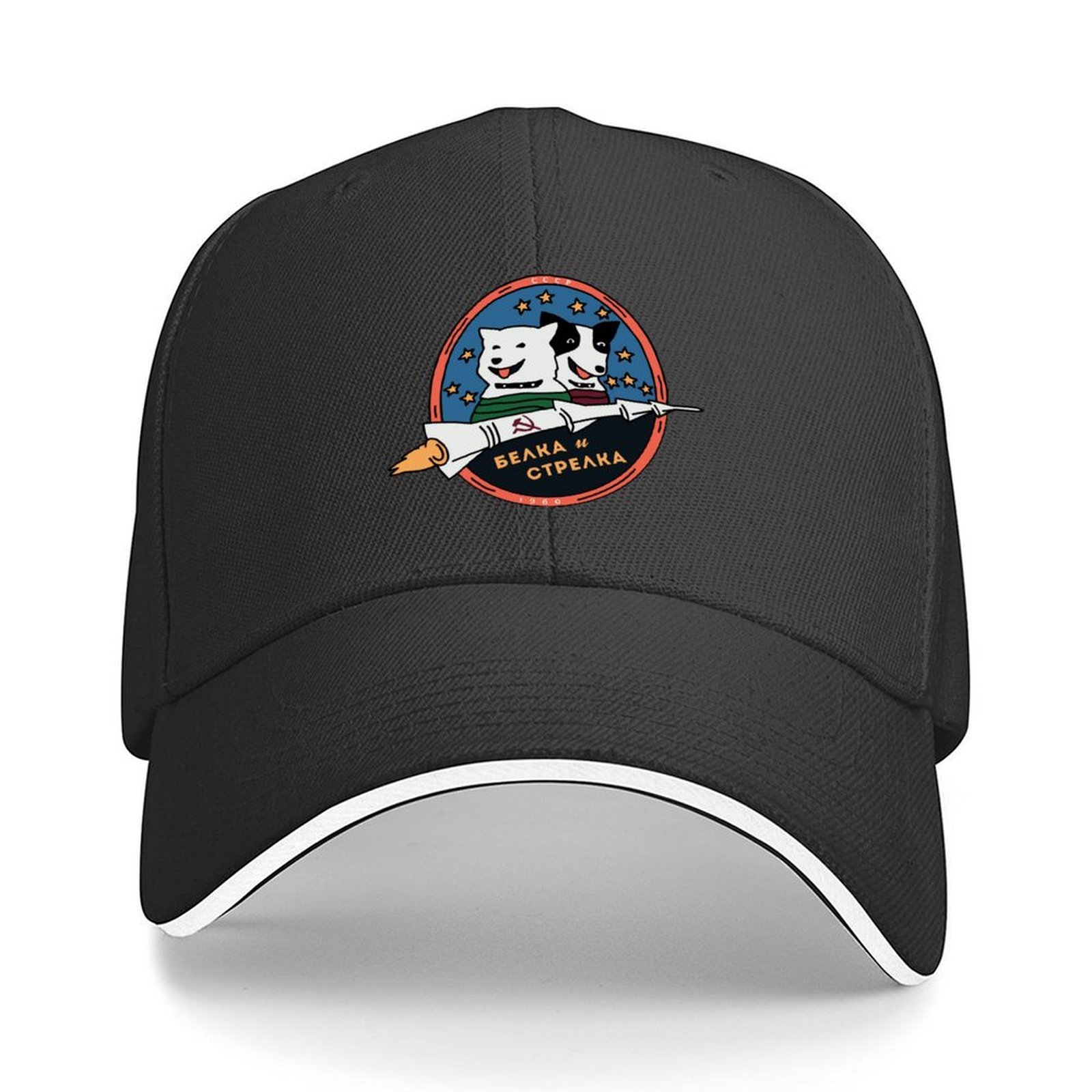 Cap Streetwear Brand - เบลก้าและสเตรลก้า หมวกเบสบอลนักเดินทางอวกาศคนแรก หมวกแก๊ปสำหรับเที่ยวชายหาด แบรนด์สตรีทแวร์ หมวกผู้ชาย หมวกฤดูร้อน