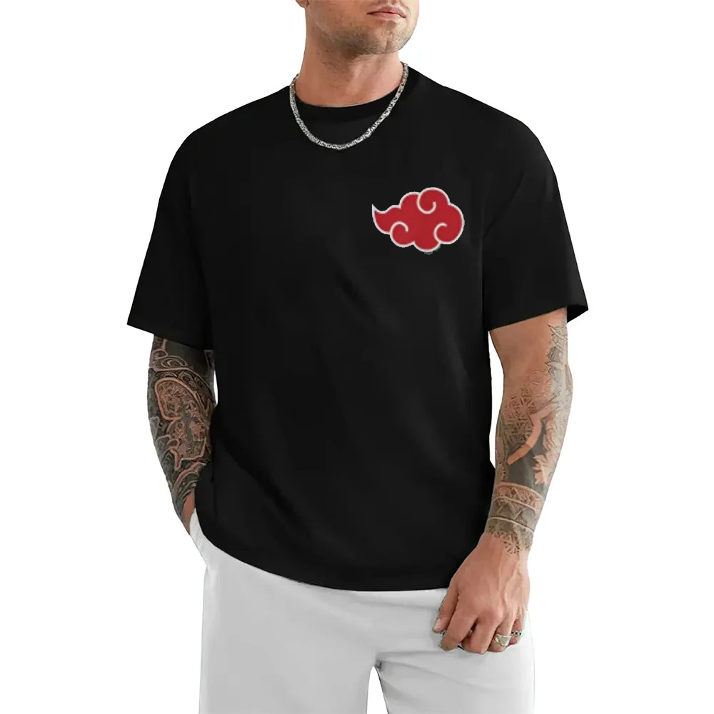 Streetwear Brand In Japan - เสื้อยืดผู้ชายลายพิมพ์สัญลักษณ์เมฆของอาคัตสึกิ อนิเมะญี่ปุ่น เสื้อผ้าสตรีทแวร์ผู้ชาย เสื้อยืดแขนสั้นผู้ชาย เสื้อยืดแบรนด์ผู้ชาย