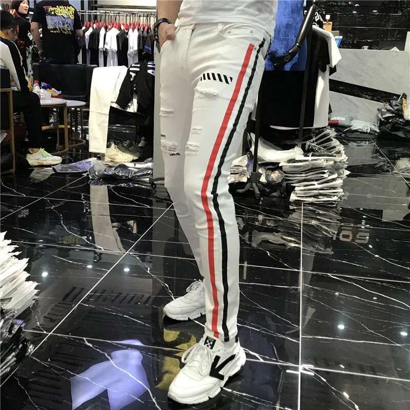 ยืดกางเกงยีนส์ฤดูใบไม้ผลิ2021ก - Streetwear Brand Joggers บทวิจารณ์และราคา