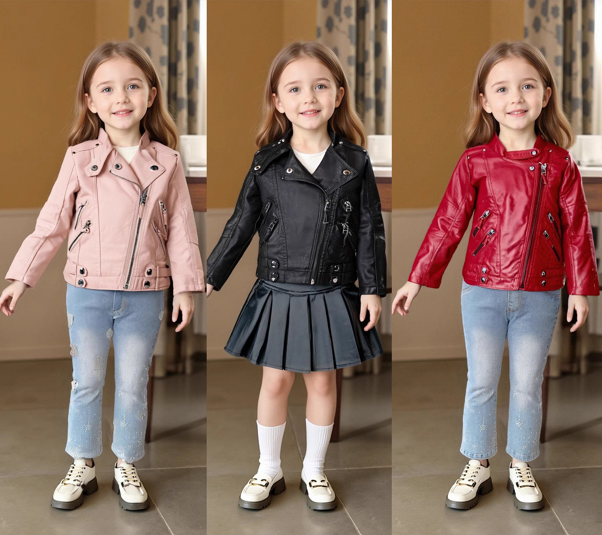 เสื้อแจ็คเก็ตหนัง PU สีชมพูแดง - Brand Of Streetwear บทวิจารณ์และราคา