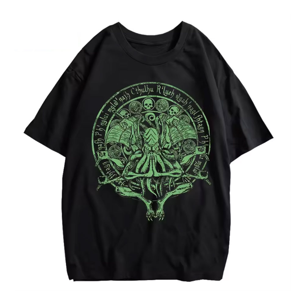เสื้อยืดลายคธูลูสีเขียว ไซส์ให - Streetwear Brand England บทวิจารณ์และราคา