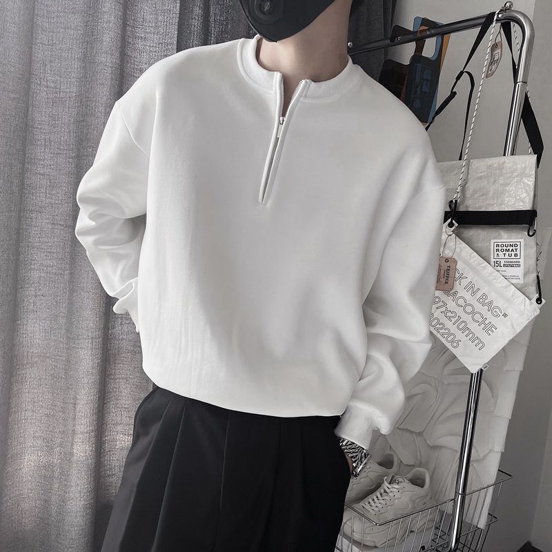 เสื้อฮู้ดดี้ผู้ชายคอตั้งแบบซิป - Streetwear Brand Aesthetic บทวิจารณ์และราคา