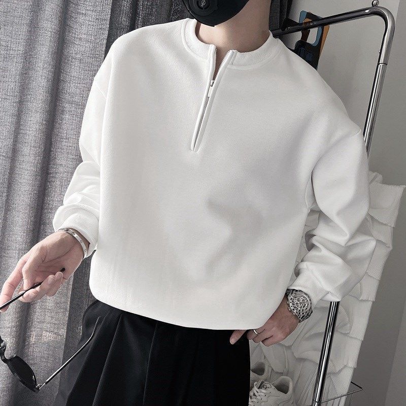 เสื้อฮู้ดดี้ผู้ชายคอตั้งแบบซิป - Streetwear Brand Aesthetic บทวิจารณ์และราคา