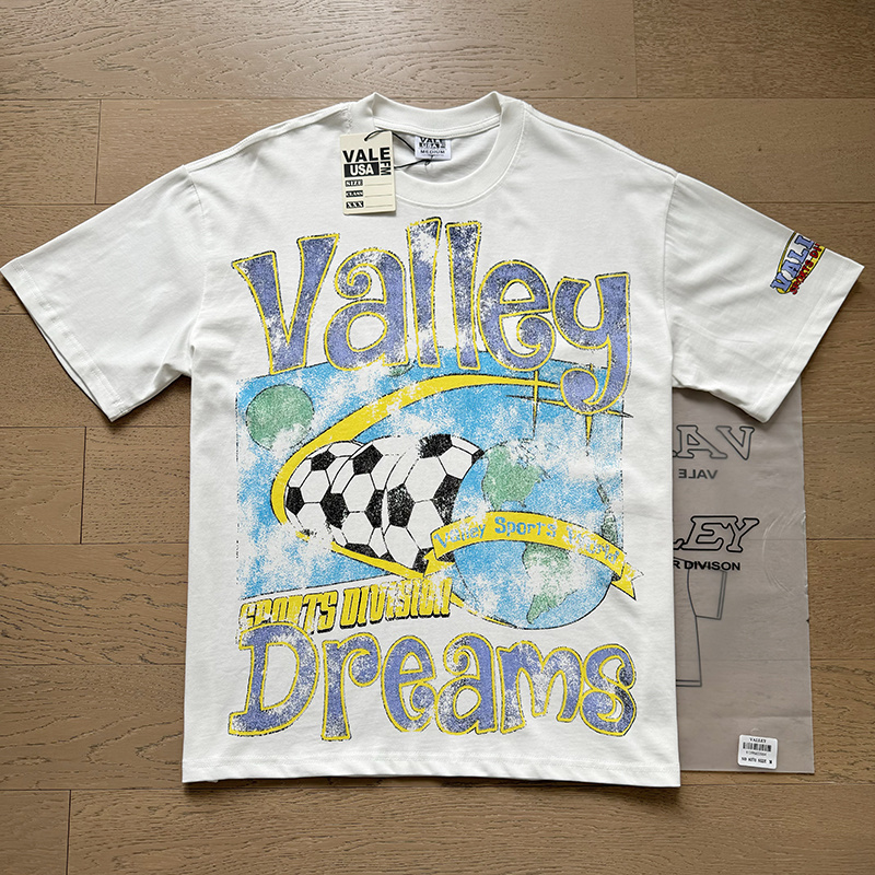 เสื้อยืดผ้าฝ้ายทรงหลวมพิมพ์ลาย - Valley Streetwear Brand บทวิจารณ์และราคา